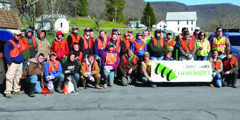 Kevin Rauch/For The Express Fifty people showed up to volunteer in the Clinton County CleanScapes clean up along Young Women's Creek in North Bend on Saturday morning. Joining Chapman Township and CCC were the Bald Eagle Wilderness Boys Camp and students from Lock Haven University.